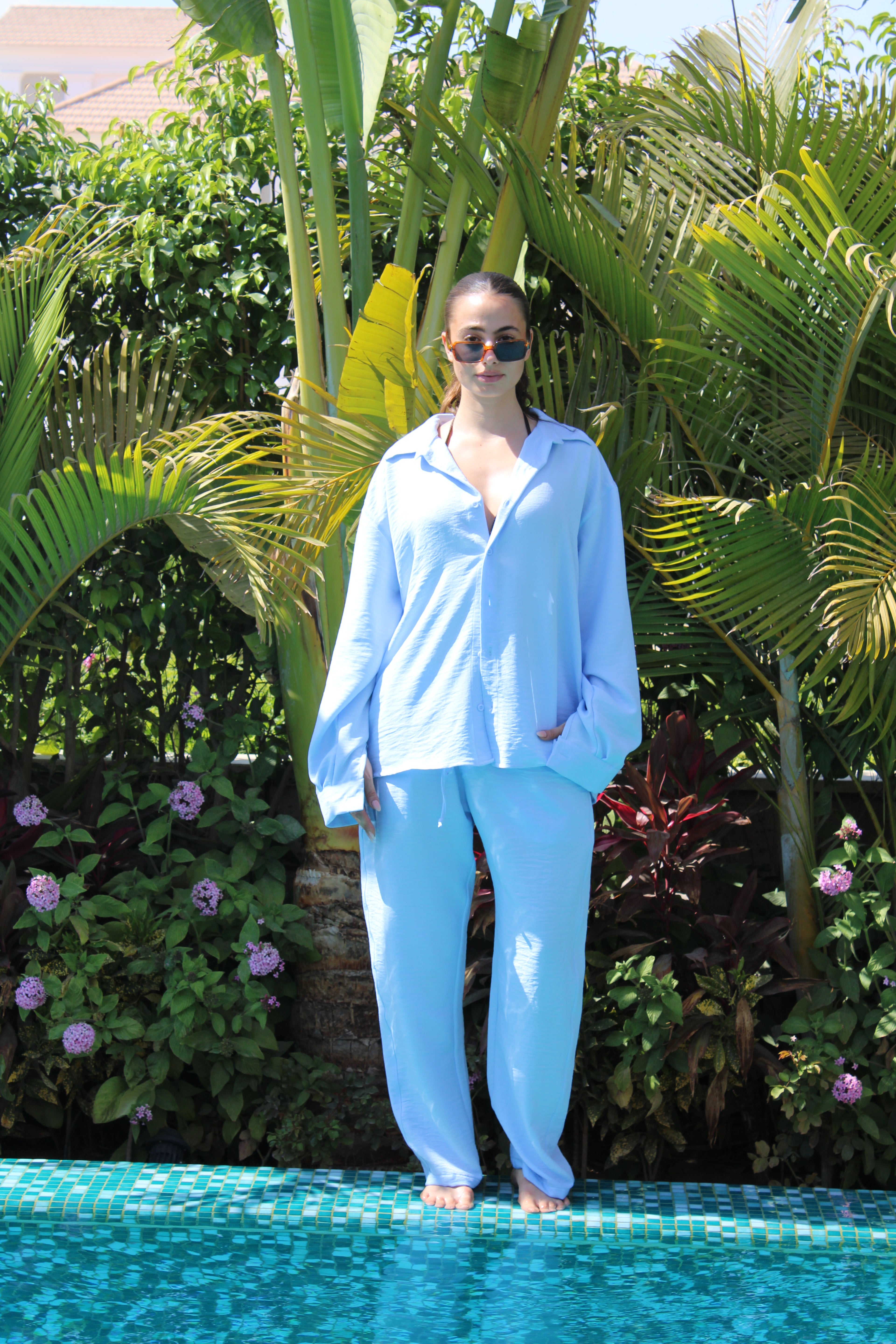 linen set blue